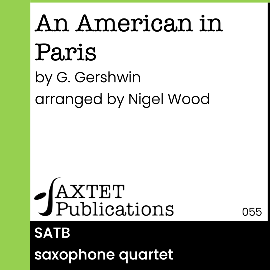 An American In Paris Saxtet Publications