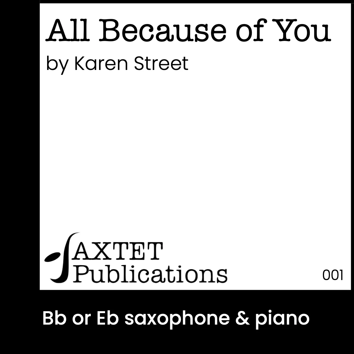 All Because of You (Bb or Eb Saxophone & Piano) sheet music cover