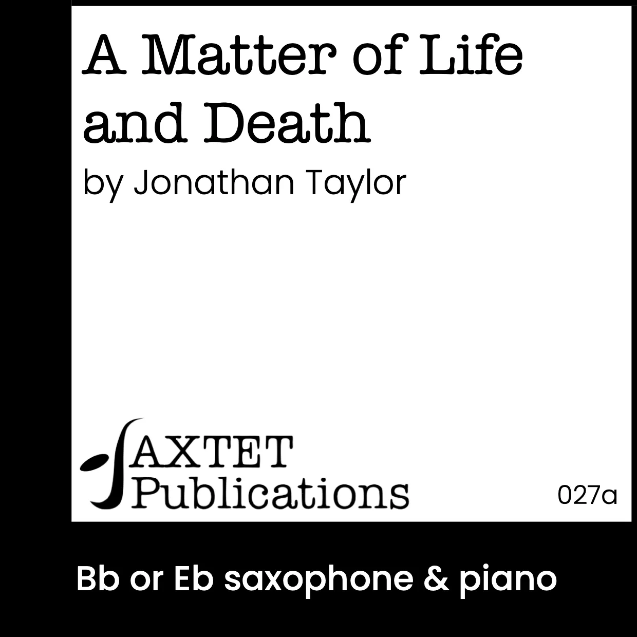 A Matter of Life and Death (Saxophone & Piano) sheet music cover