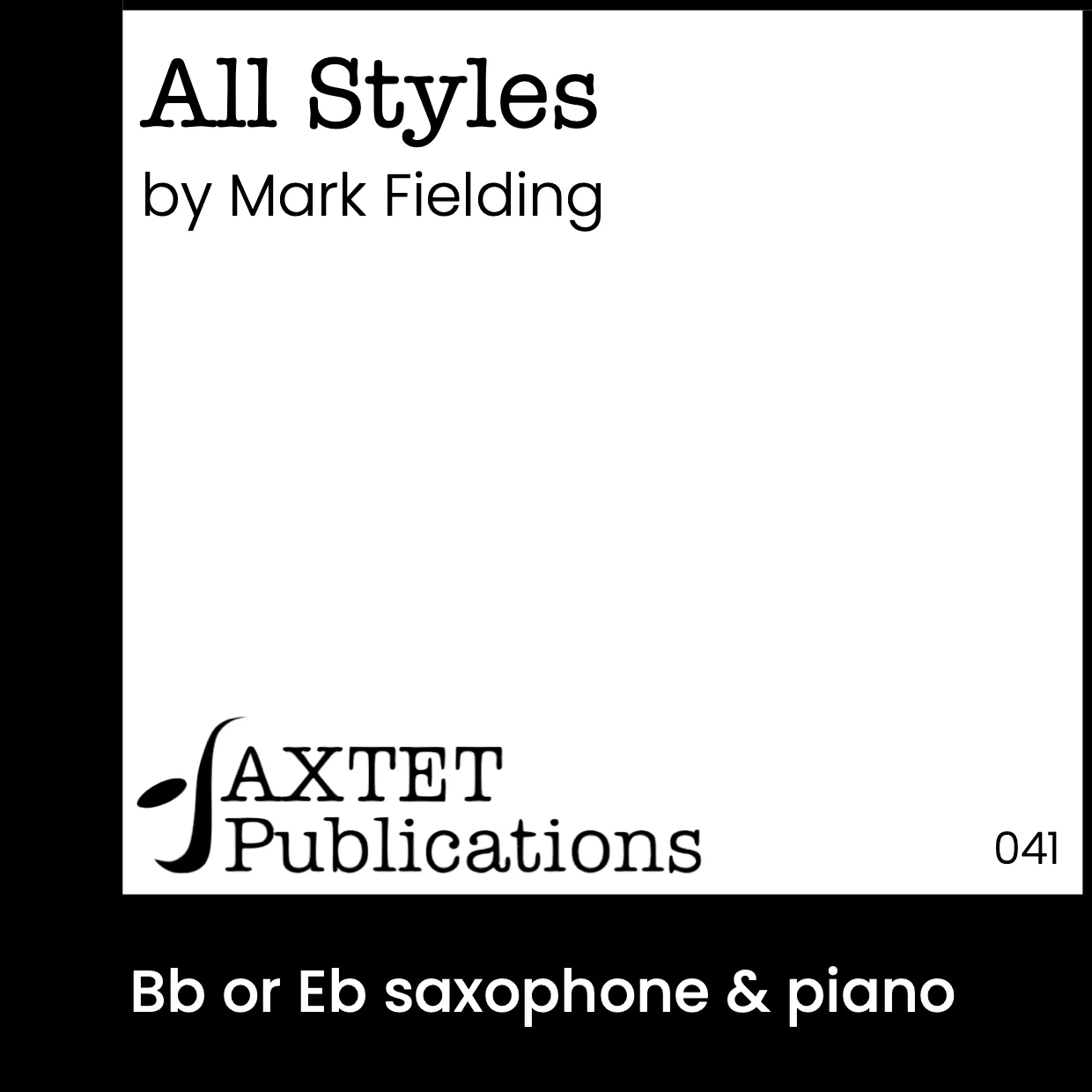 All Styles (Saxophone & Piano) sheet music cover