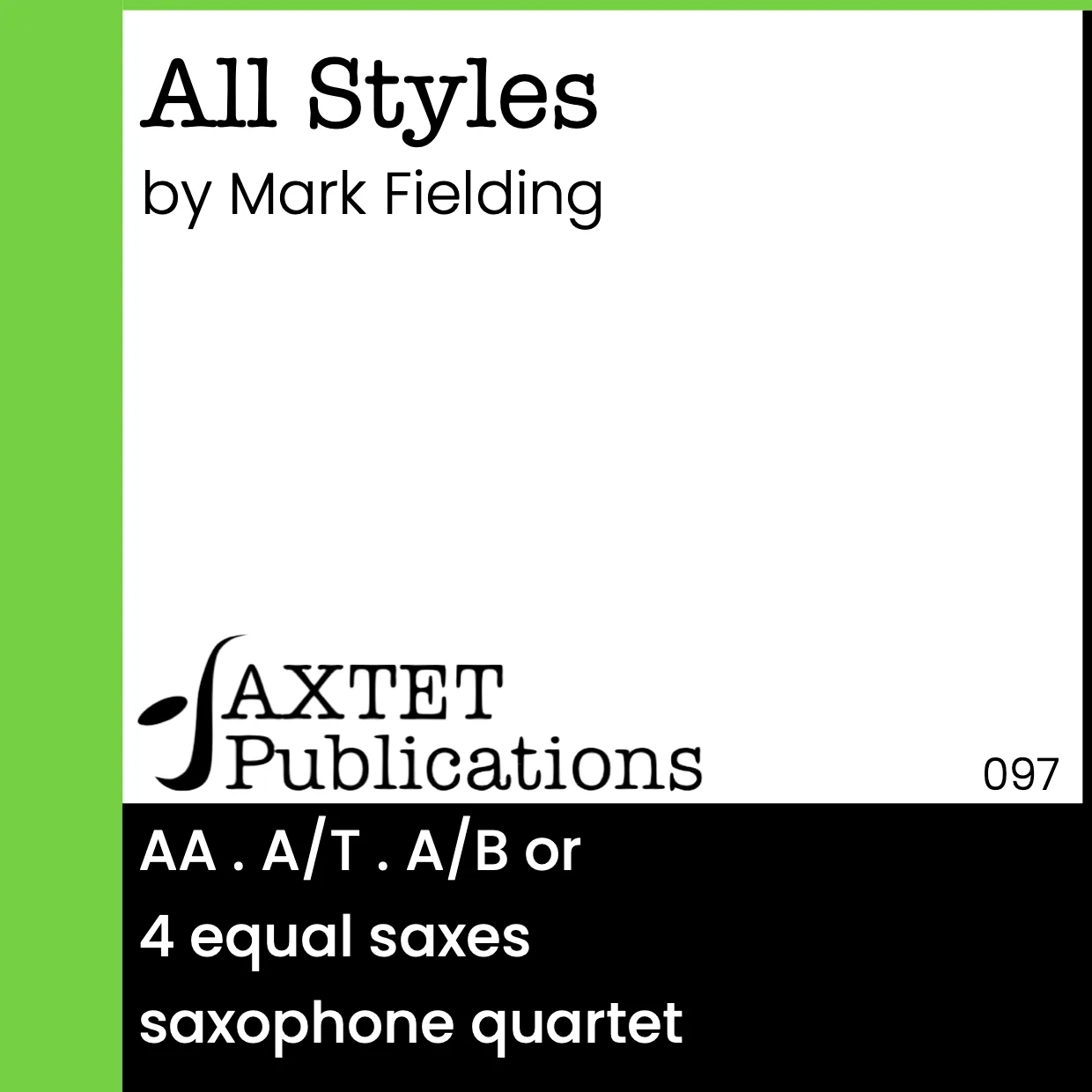 All Styles (Saxophone Quartet) sheet music cover