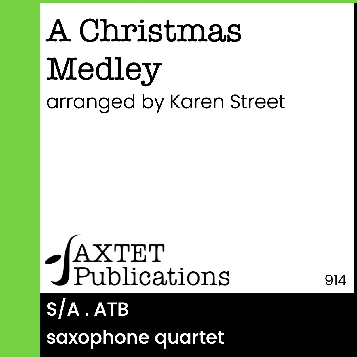 A Christmas Medley (Saxophone Quartet) sheet music cover