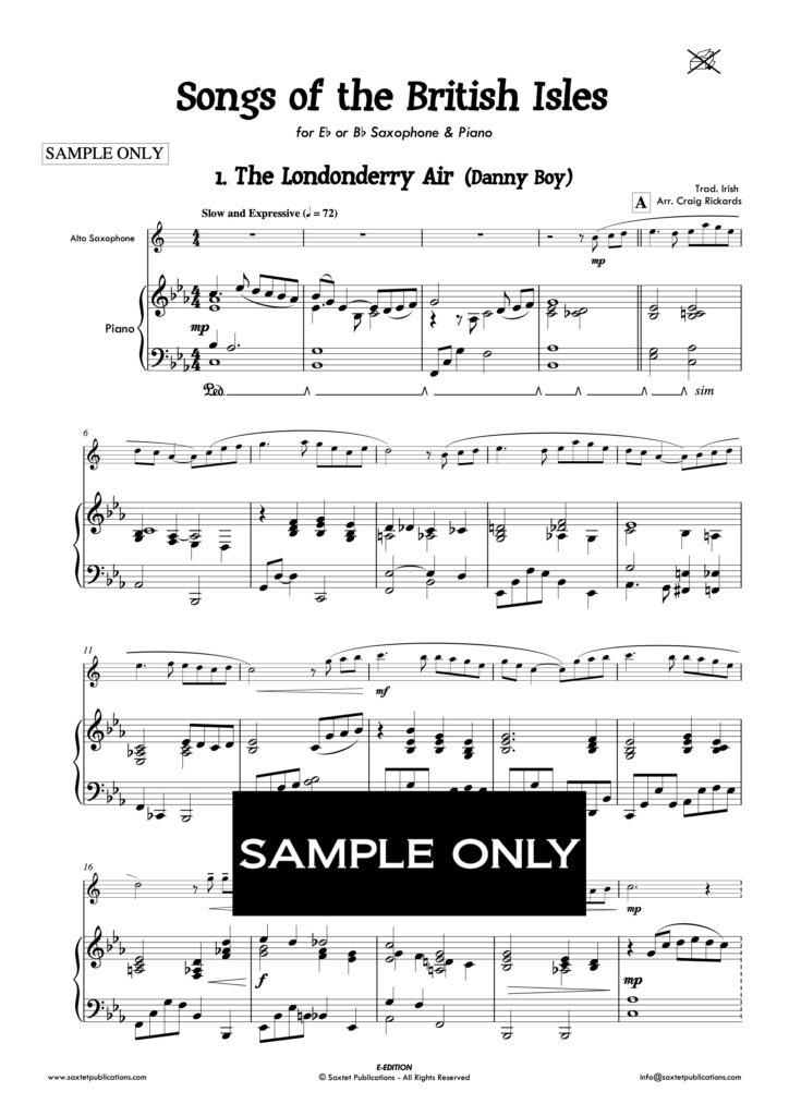 Songs of the British Isles - Saxtet Publications