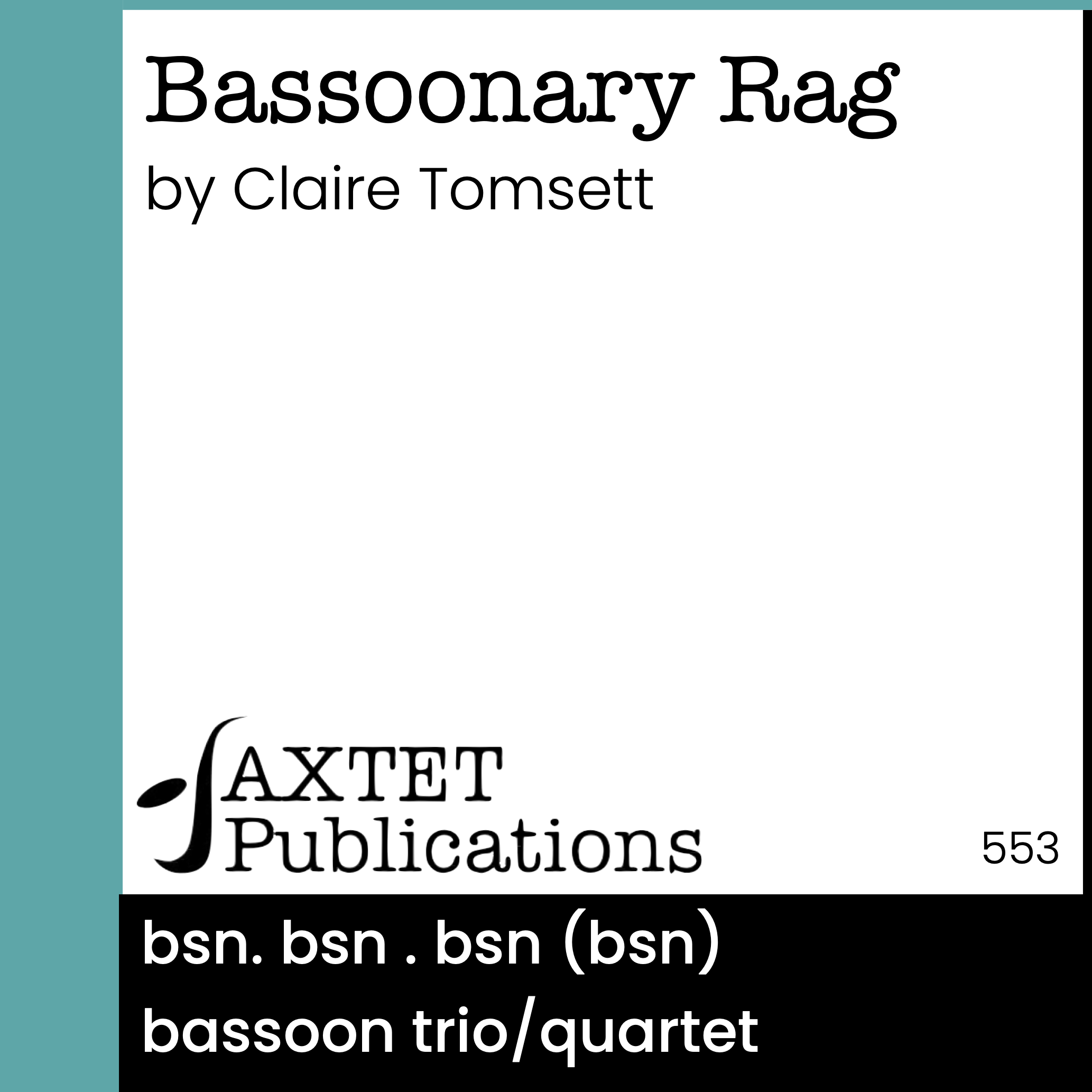 Cover of Bassoonary Rag for bassoon trio or quartet