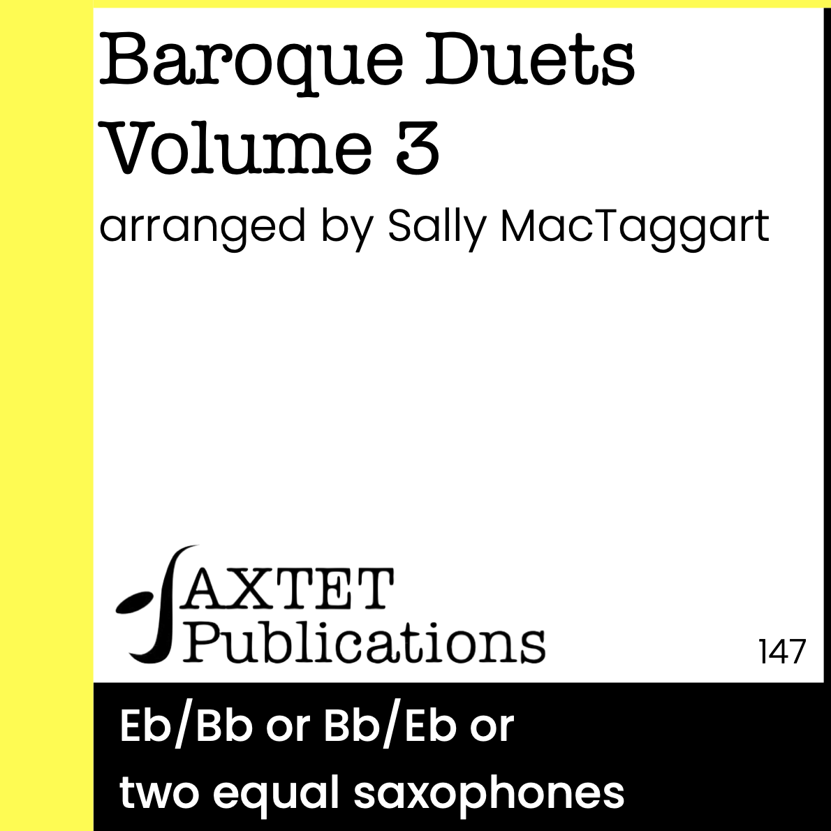 Cover 147 - Baroque Duets Volume 3 - Saxophone Duet